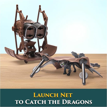 DreamWorks Dragons, 5-Pack Dragon Catcher Set with Hiccup’s Mangler Net Launcher, Kids Toys for Boys & Girls Ages 4 and up