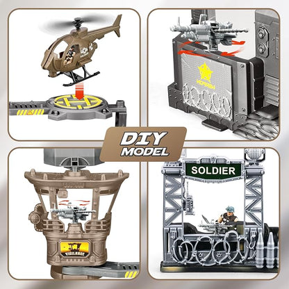 88-in-1 Army Men Toys Sets for Boys 4-7 8-12, Military Base/Truck/Helicopter/Kayak Boat/Motorcycle/Army Men Action Figures/Weapon Gears, Army Toys for Boys Kids Birthday Gifts Party Favors
