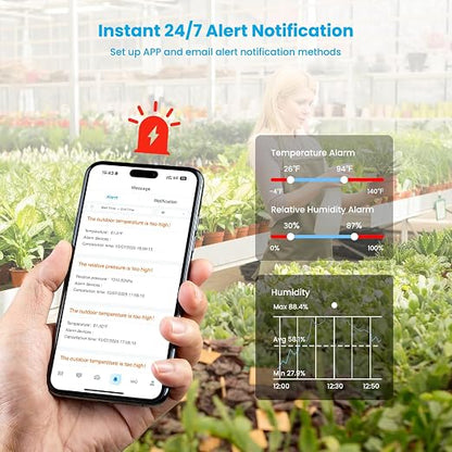 WiFi Smart Weather Station with Weatherseed® AI 24H/7D Accurate Forecast, Wireless Indoor Outdoor Sensor, 2-Year Data Storage, No Display, 2.4GHz WiFi Only
