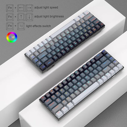 MageGee Portable 60% Mechanical Gaming Keyboard, RGB Backlit Compact 68 Keys Mini Wired Office Keyboard with Red Switches for Laptop PC Mac - Gradient Black