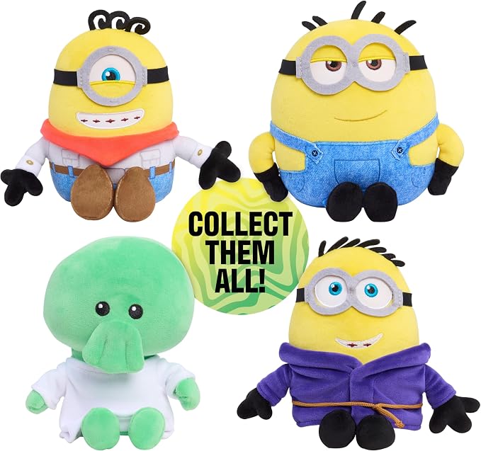 Illumination Minions & Monsters Ed Squooshy Plush Toy | Soft Squishy Stuffed Animal, 7-Inch, Sensory Fidget Toy with Bean Fill, Kids Gift, Ages 3+