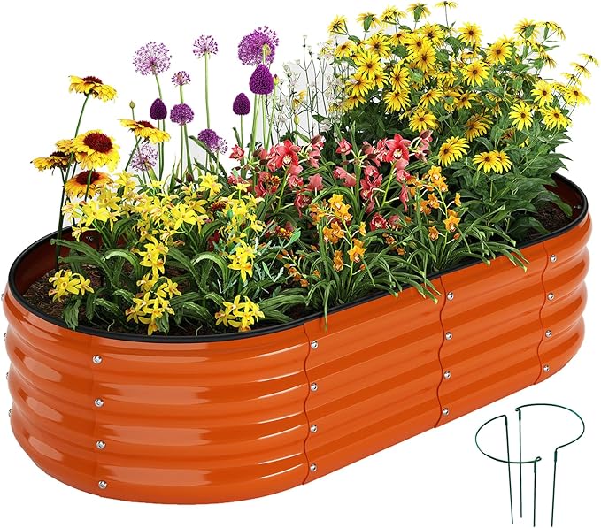 Raised Beds for Gardening Raised Garden Bed Kit for Gardening Outdoor，4x2x1ft Planter Grow Garden Box Raised Flower Bed