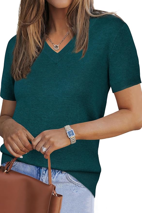 Arach&Cloz Women's Wool Blend Spring Summer Lightweight Business Casual Sweater Tops 2026