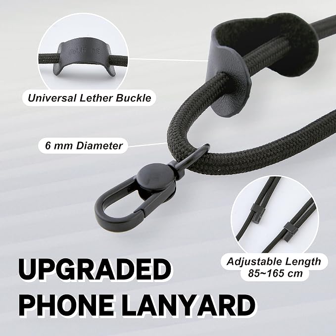 Universal Phone Lanyard, Anti-Theft Crossbody Strap for iPhone 17 Pro Max and Most Smartphones, Adjustable Cell Phone Neck Holder w/ 2 Non-Adhesive Tether Tabs for Men and Women, Apricot/Gold