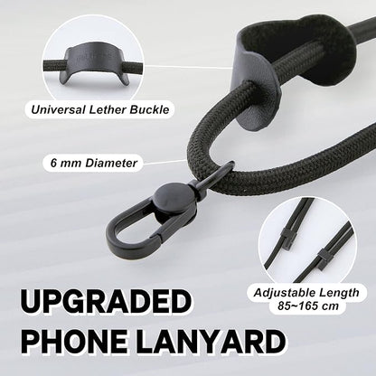 Universal Phone Lanyard, Anti-Theft Crossbody Strap for iPhone 17 Pro Max and Most Smartphones, Adjustable Cell Phone Neck Holder w/ 2 Non-Adhesive Tether Tabs for Men and Women, Apricot/Gold