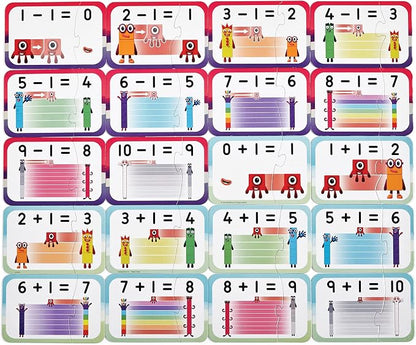 Learning Resources Numberblocks Adding & Subtracting Puzzle Set, Ages 3+, 20 Self-Correcting Maths Puzzles, Based on TV Series