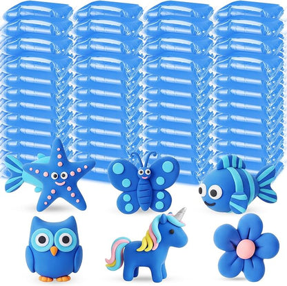 WinnerWhy 144 Pcs Total 76oz Air Dry Clay Soft Non-Toxic Molding Clay for DIY Arts Craft Sculpting Molding Projects Rewards Supplies (Blue)