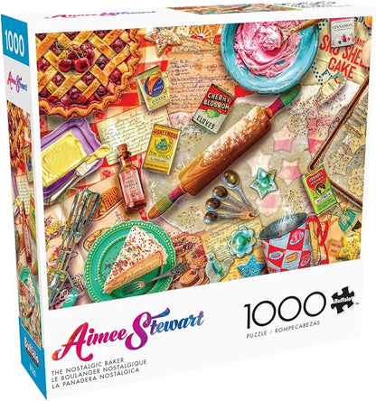 Buffalo Games Aimee Stewart - The Nostalgic Baker - 1000 Piece Jigsaw Puzzle, Multicolor, 26.75 x 19.75 in - Reference Poster - Vintage Baking Details - 1000 Piece Puzzle for Adults