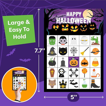 Halloween Games For Kids Party - Halloween Bingo Game For Kids With Up To 30 Players - Halloween Party Games - Halloween Crafts - Fun Spooky Activity For Families, Classroom Parties, Community Events