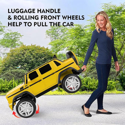 JOYLDIAS Kids Ride On Cars, Licensed Mercedes-Benz Maybach G650S, 12V7AH Battery Powered Toy Electric Car for Kids W/LED Underglow Lights,Remote Control,2 Motors,3 Speeds,Music,Bluetooth,Horn, Yellow