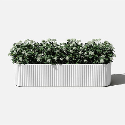 Veradek Demi Series Window Box Planter - Long Planter Box for Windowsill/Balcony | Durable Plastic-Stone Composite Material | Modern Décor for Flowers/Herbs