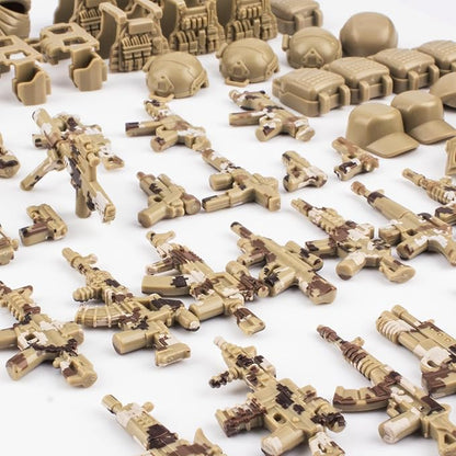 63 Pcs Military Weapons Set Accessories U.K Special Forces Weapons Toys Military Equipment Battle Blocks Bricks Compatible with Major Brand, 3 Years Old and up