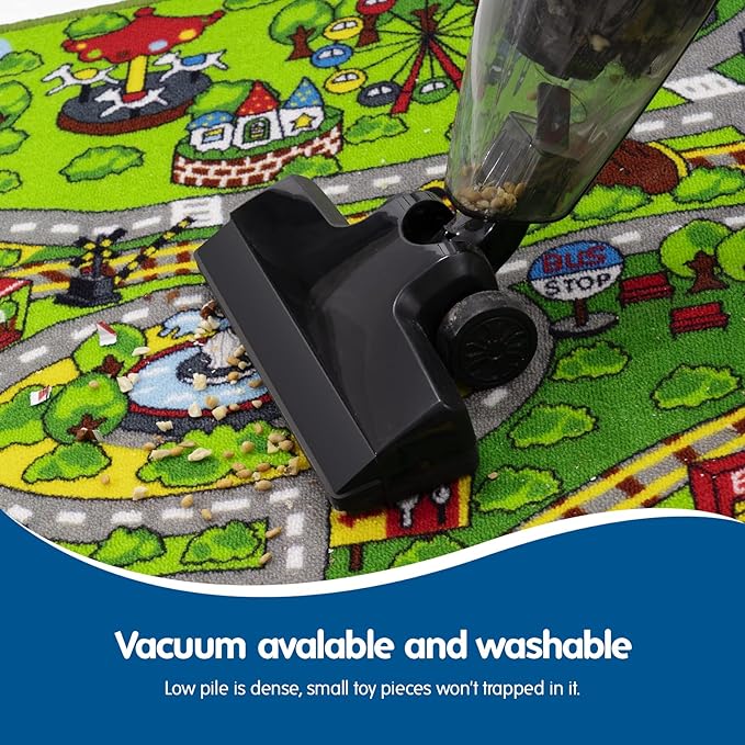 Booooom Jackson City Playmat Rug, Green, 60 x 32 inches, Non-Slip, Machine Washable, Compatible with Hot Wheels and Matchbox Cars, Ideal for Kids Room or Playroom