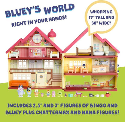 Bluey House Playset for Kids, XL Ultimate Interactive Lights and Sounds Playhouse Toys, Includes Dance Floor, Dollhouse, Toy Set Ages 3+, Amazon Exclusive