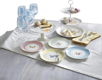 Lenox Dessert Plate Set, Lenox Butterfly Meadow Colors Collection 4-Piece Dessert Porcelain Plates Set, Service For 4, Dishwasher & Microwavable Plate, Small Plates, Home And Dining(Assorted, 4 Piece)