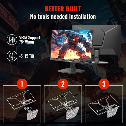 SANSUI 24 Inch Gaming Monitor 200Hz 1Ms FreeSync HDR 110% sRGB FHD 1080P Computer Monitor HDMI DP Ports Eye Care Frameless VESA Mount Cable Management (ES-G24F4L HDMI Cable Included)