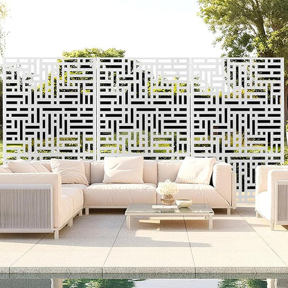 Outdoor Privacy Screen,72" H×47" W Metal Privacy Screen, Freestanding Privacy Fence Panels for Patio