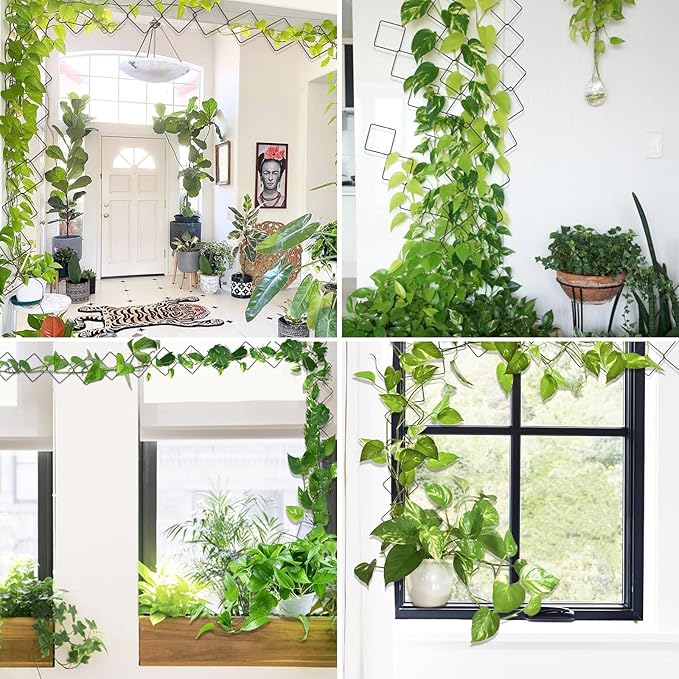 2 Pack 36pcs Chain Trellis for Climbing Plants Indoor & Outdoor, Garden Wall Plant Trellis Plant Vine Support Houseplant Accessories and Plant Gifts for Vine, Ivy, Monstera,Pothos