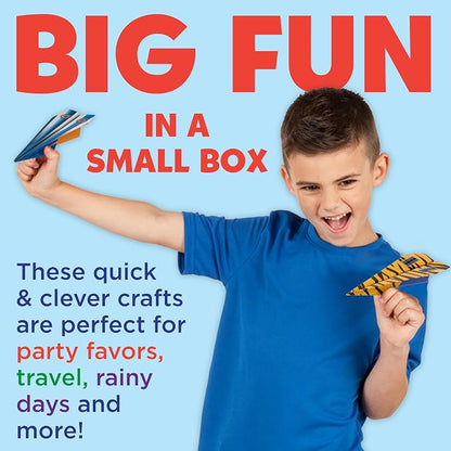 Creativity for Kids Paper Airplane Squadron - Create 20 Paper Airplanes | Fun Summer Crafts | Mini Craft Kit for Boys, Small Gift for Boys, Kids Activities (Ages 6+)