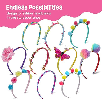 Pretty Me Headband Making Kit for Girls - Arts & Crafts Easter Gift - Make Your Own Fashion Headbands for Kids - DIY Hair Accessories - Gift for Ages 5-12 Year Old Girl - Little Kids Art & Craft Gifts