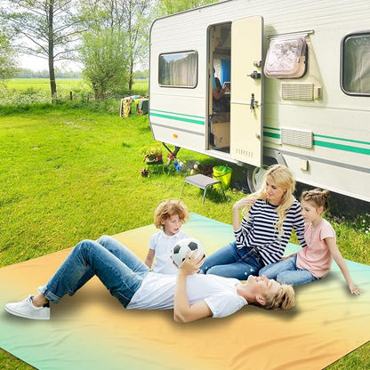 WIWIGO Beach Blanket Waterproof Sandproof Beach Mat 79" X 83"/10'x9'for 2-8 Adults Quick Drying Outdoor Picnic Mat Beach Accessories for Travel, Camping, Hiking