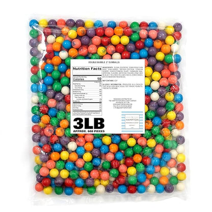 Gumballs for Gumball Machine, 0.5 Inch Mini Gumballs, Approx. 840 Pieces, 3lb Bulk Bag, Assorted Fruit Flavored Bubble Gum, Gumball Machine Refills