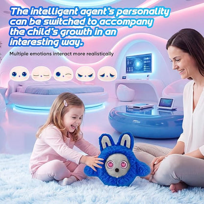 CVCBSER Smart Ai Companion Robot Cute Pet, Desk Robot Voice Chat gpt Emotional Interaction, Richness Expressiveness Ai Pet Robot for Adults Chat (Grey Face)