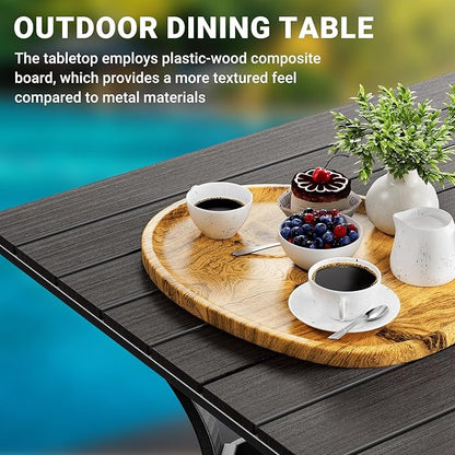 LEVELEVE 5 Piece Outdoor Patio Dining Set with 4 Swivel Dining Chairs & 1 Large Round Dining Table,Bistro Furniture Set for Lawn, Garden, Deck, Backyard and Porch