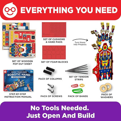 Doctor Jupiter Robotic Hand STEM Kit for Kids Ages 8+ | Birthday Gift Ideas for Boys & Girls | Cyborg Hand, Engineering Kit Toy for 8, 9, 10, 11, 12, 13, 14 Years Olds