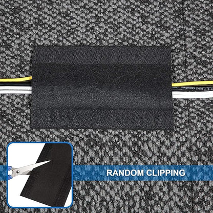 WILLBOND Carpet Cord Cover Cable Protector Floor Cover Cable Protector Management Only for Commercial Office Carpet(19.69 ft,Black)