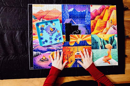 Buffalo Games - Roll-Up Puzzle Mat - Puzzle Saver and Assembly Accessory - Felt Mat - Fits up to 1500 Piece Puzzle - Black