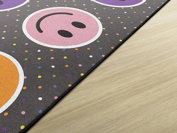 Flagship Carpets Smiley Seating (Seats 30) Classroom Area Rug or Educational Learning Mat, Kids Room or Playroom Carpet, 10'6" x 13'2", Gray/Multi