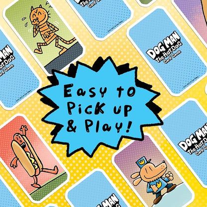 University Games Dog Man Hot Dog Card Game in a Tin , The Fast and Frenzied Collection Game for Kids Featuring Art from the Dog Man Books by Dav Pilkey, for Players Ages 6 and Up