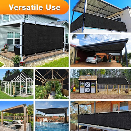 Artpuch Outdoor Pergola Shade Cover 23x24 FT Sun Shade Cloth with Grommets Black 90% UV Protection Canopy Patio Privacy Screen (Customized Available)