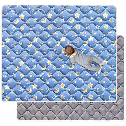 Odorless Premium Foam Baby Play Mat 79" x 59", Soft Microfiber Fabric Crawling Mat for Floor- Comfortable and Hypoallergenic, Non-Slip Cushioned Floor Playpen mat for Infants,Babies,Toddlers