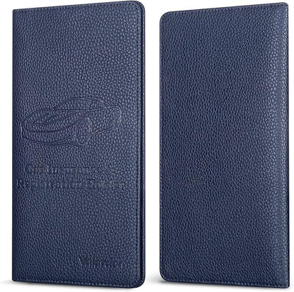 Valardoh Premium Car Registration and Insurance Card Holder, Car Document Holder for Cards, Driver License & other Essential Documents (Deep Blue)
