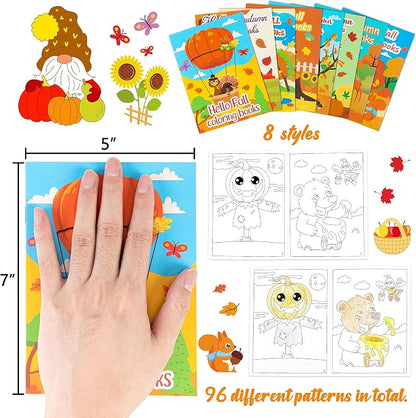 90shine 60PCS Fall Coloring Books for Kids, Thanksgiving Party Favors in Bulk Goodie Bag Stuffers Ages 2-4 3-5 4-8
