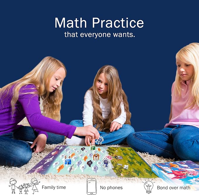 Cloud Hoppers Addition and Subtraction Game - Fun Math Board Game for 6-8 Year Olds, Easy to Play Educational Game for Kids at Home, Perfect STEM Toy Gift for Girls & Boys, Grade 1 & Up