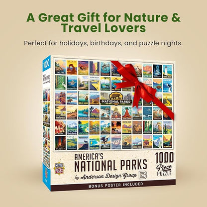 MasterPieces National Parks Maps 1000 Piece Jigsaw Puzzle for Adults, Family, Or Youth - America's National Parks by Anderson Design