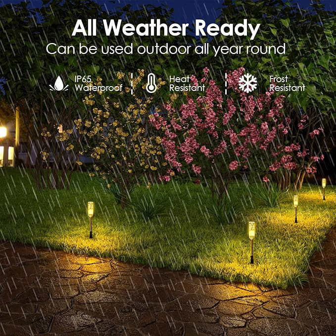 B-right LED Pathway Lights Outdoor, 6 Pcs Path Lights 570 Lumens AC Plug 12V Low Voltage Landscape Lighting, Extendable IP65 Waterproof Outdoor Garden Light for Patio Yard Walkway, Warm White 2700K