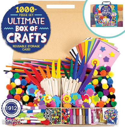 Made By Me Ultimate Craft Box, Art & Craft Activities 1000 Piece Set, Storage Case, Great for Preschool Arts & Crafts, Adult & Group Projects, Craft Box for Kids Girls & Boys