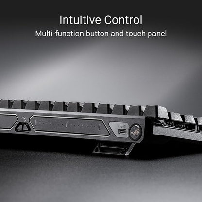 ASUS ROG Falchion Ace HFX Hall Effect Gaming Keyboard – 65% TKL, Dual USB-C, Magnetic Switches, Rapid Trigger, Speed Tap, 8000 Hz Polling, Touch Panel, Portable, Protective Cover, PBT Keycaps - Black