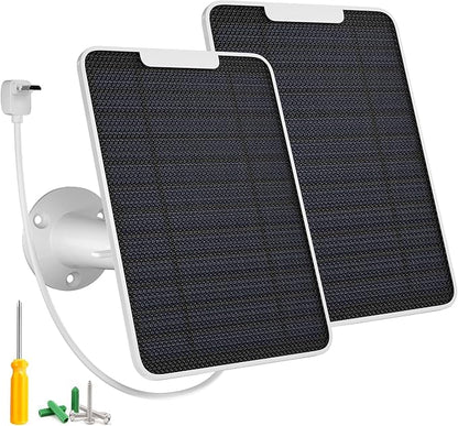 5W Arlo Solar Panel Charger Compatible with Arlo Essential Spotlight/XL Spotlight Camera, Arlo Essential Solar Panel Charger w/ 10ft Waterproof Micro USB Charging Cable, Adjustable Wall Mount, 2 Pack