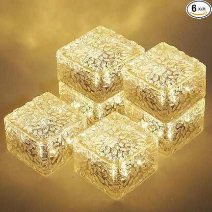 Solar Brick Lights-Outdoor Solar Lights for Yard-Solar Brick Landscape Path Light 6 Pack LED Light Brick Garden Decor for Pathway Patio Walkway Backyard Decoration
