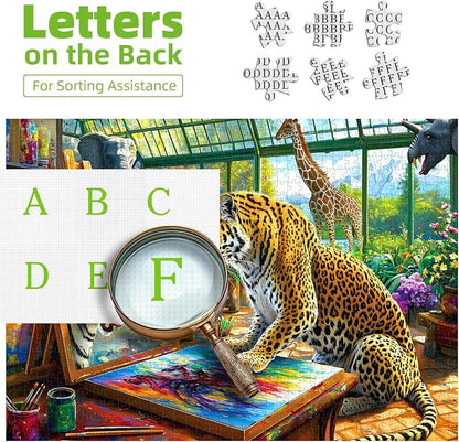 1000 Pieces Puzzles for Adults, Leopard Animal World Art Jigsaw Puzzle 1000 Pieces for Family Fun Challenging, Gift for Adults Jigsaw Puzzles Lovers, 27.5 x 19.7 inch