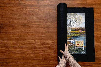 Buffalo Games - Roll-Up Puzzle Mat - Puzzle Saver and Assembly Accessory - Felt Mat - Fits up to 1500 Piece Puzzle - Black