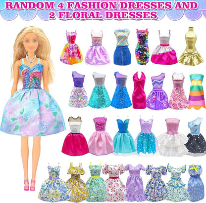 Style Shine Doll Clothes and Accessories Set, Wedding Gowns, Evening Dresses, Fashion Dresses, Casual Outfits Top and Pant, Swimsuit Bikini, Hangers, Shoes and Accessories Toys for Girl Gift