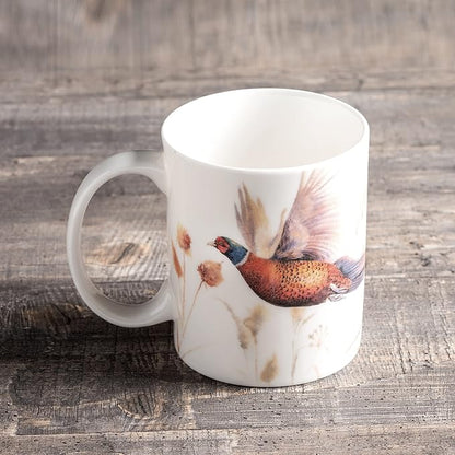 Maison d' Hermine Coffee Mug with Handles Tea Cups (12 Ounce, Pack of 1) | Fine Bone China Coffee Mugs for Hot Beverages Cappuccino Latte Home Restaurant Spring Summer -Faisan D'Automne - Vol Libre