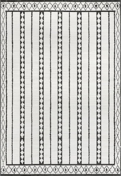 nuLOOM Elsy Modern Tribal Machine Washable Ultra Thin Area Rug, 5' x 8', Ivory