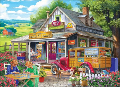 RoseArt - Chris Bigelow Country - General Goods 1000 Piece Jigsaw Puzzle - Vintage Country Store Scene – Adult Puzzle – Finished Size 26.625 x 19.25, Made in USA